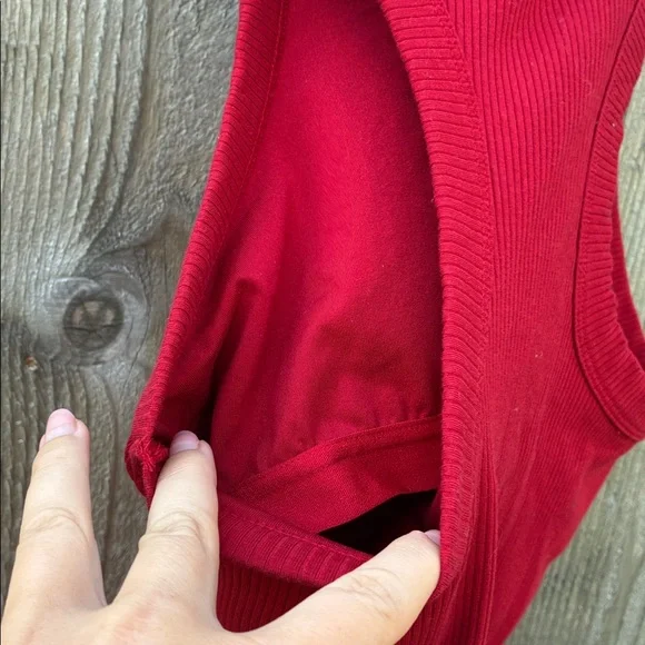 Fabletics Red Ribbed Racerback Tank - Picture 6 of 6